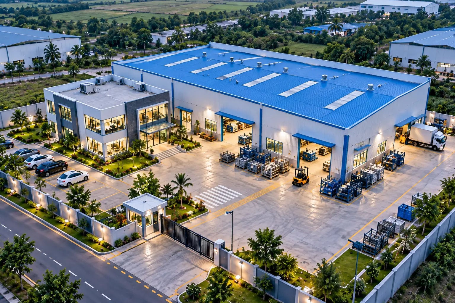 BTC Precision Strips Factory exterior showing modern industrial facilities